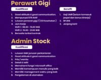 LOKER PERAWAT GIGI DAN ADMIN STOCK